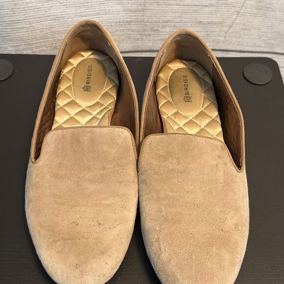 Birdies The Starling Beige Suede Flats Size 8 - Picture 1 of 6